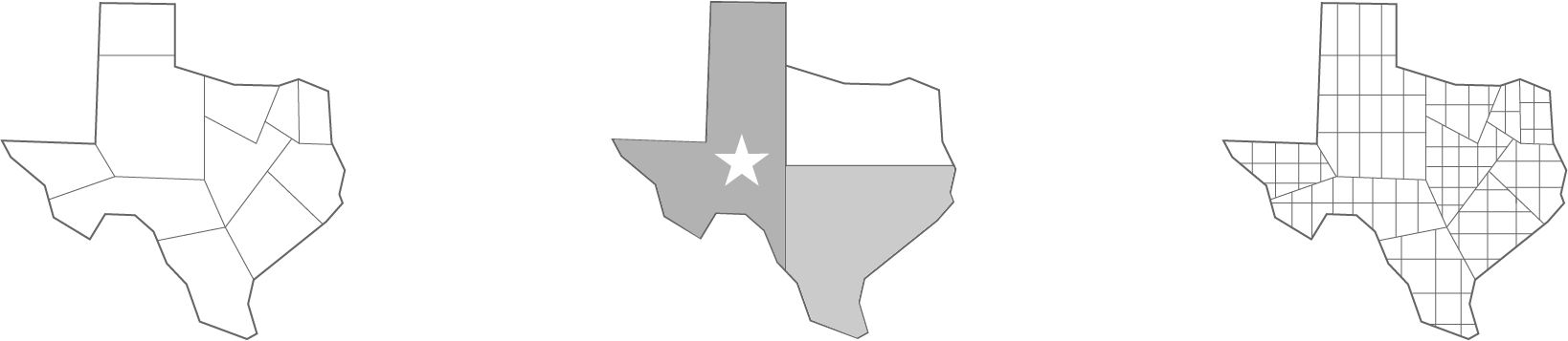 Representation of Tx carved into districts